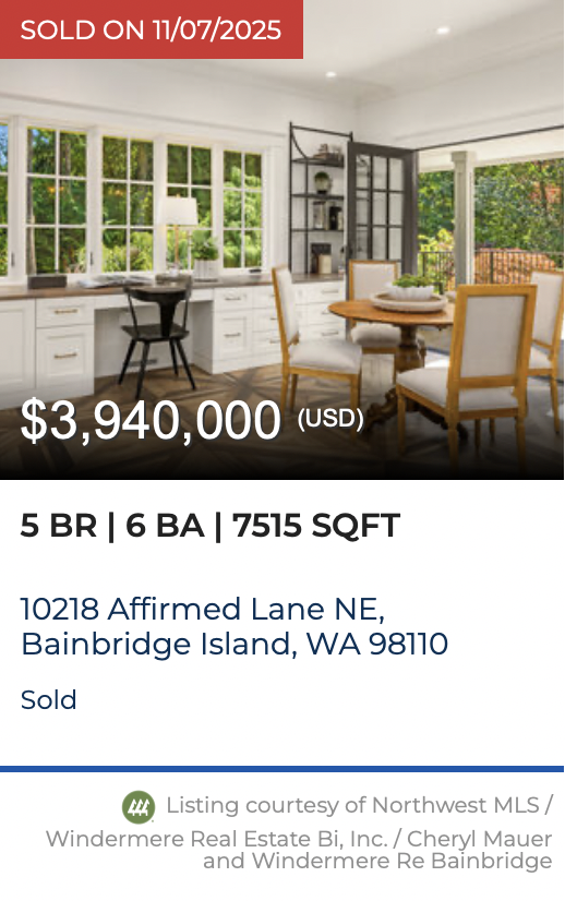 Affirmed Lane Sold by Jen Pells Windermere Bainbridge 
